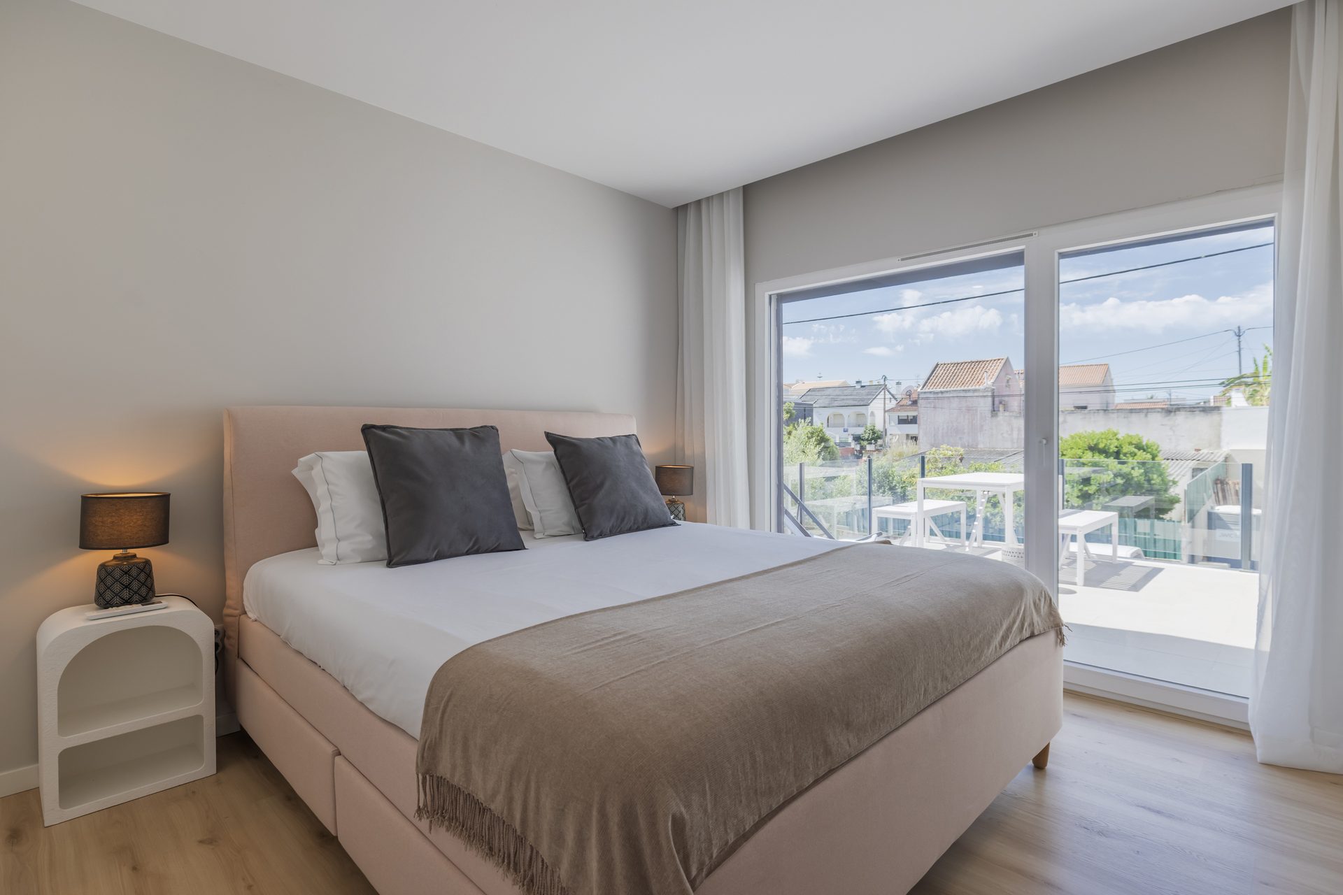 Bedroom with terrace view