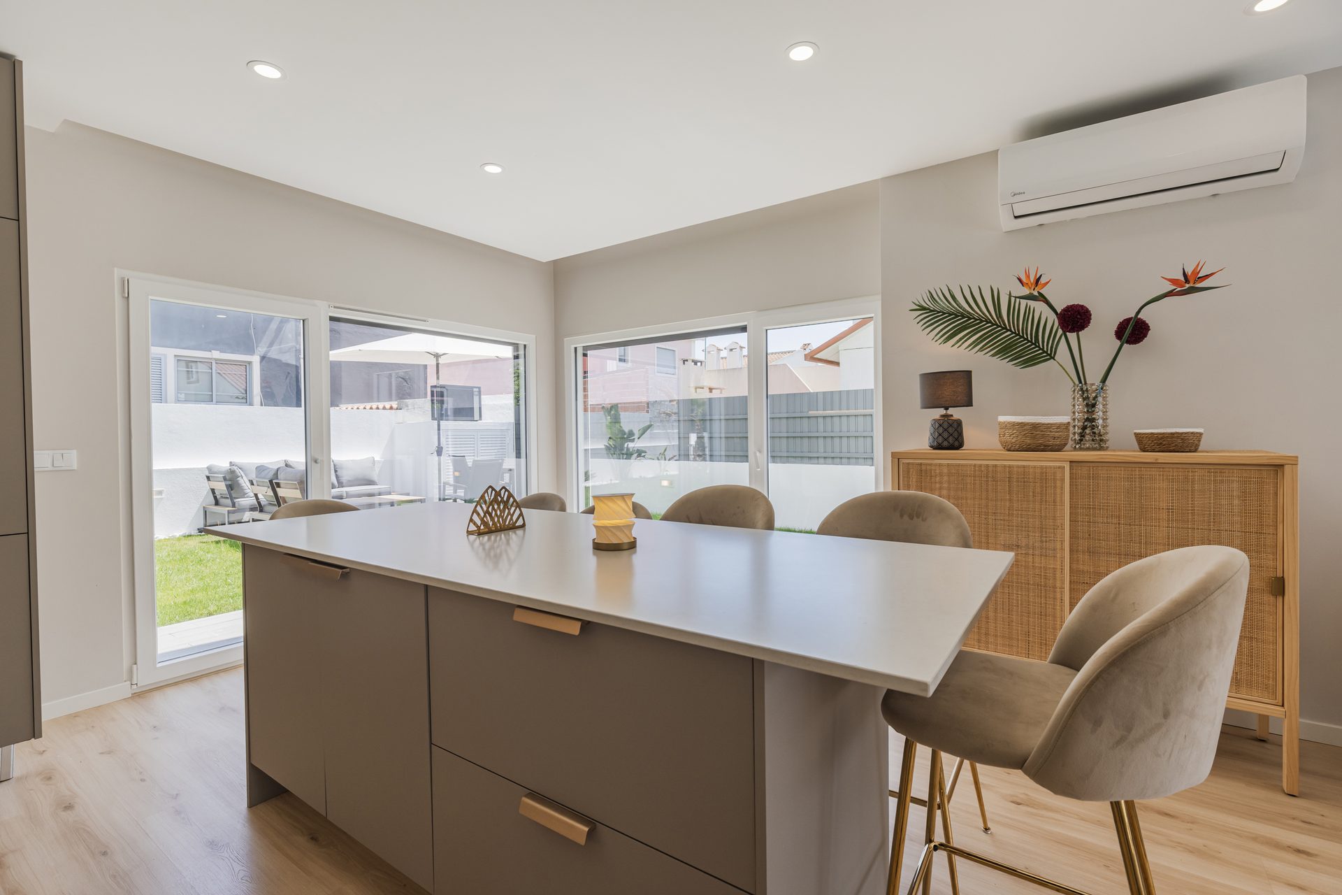 Kitchen island and dining